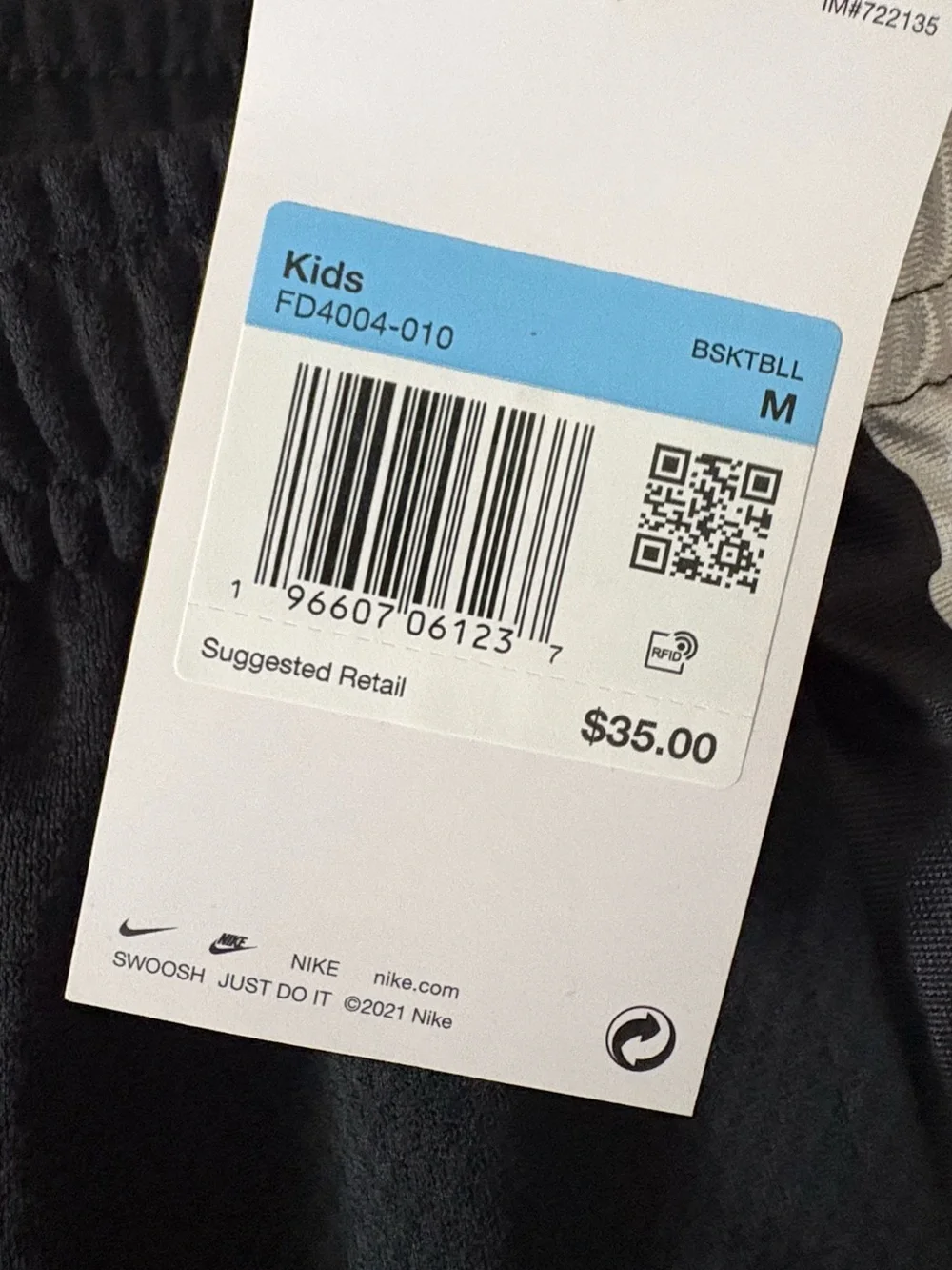 Nike Black Kids Athletic Shorts with White Swoosh